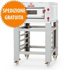 Forno Pizzeria TA Elettrico 1 Camera con Frontale Inox Piano in Refrattario per 4 Pizze